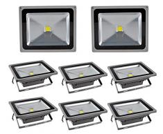 Leetop 8X 50W Blanco Frio Spotlights IP65 LED al aire libre Focos Reflectores Baustrahler