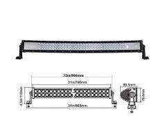 AUXTINGS 32 pulgadas 405W triple fila 7D LED barra de luz de trabajo Spot Flood Combo Beam DC 12V-24V 6000K vehículos todoterreno 4x4 Atvs Utvs