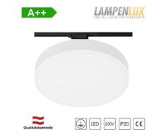 Lampenlux Pedro - Lámpara LED de techo (para sistema de raíles de 1 fase), Blanco, Ø120mm