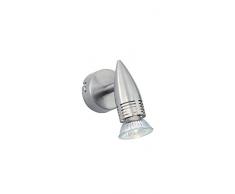 Ideal Lux Alfa AP1 Nickel Apto para uso en interior GU10 50W Níquel iluminación de pared - Lámpara (Cepillado, Cuarto de baño, Dormitorio, Habitación de los niños, Salón, Oficina, Níquel, Metal, Níquel, IP20, 1 bombilla(s))
