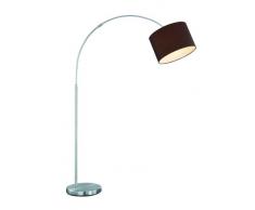 Trio 461100114 - Lámpara de pie E27, níquel mate, interruptor, altura regulable, 230 V, color marrón