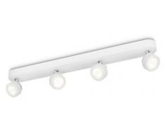 Philips myLiving Rimus - Barra de focos, LED, 4 luces, luz blanca cálida, IP20, color blanco