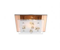 Globo 40412 Ayana níquel acabado cromado mate lámpara de techo con K5 juego de cristales decorativos