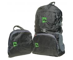 AdventureAustria Negro mochila de viaje 35L - plegable práctica con reflectores e perfecta para senderismo ciclismo viajes y actividades al aire libre