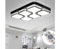 MYHOO 78W LED Regulable Luz de techo Diseño de moda moderna plafón,Lámpara de Bajo Consumo Techo para Dormitorio,Cocina,oficina,Lámpara de sala de estar,Color Negro (78W Regulable)