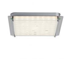 Brilliant Salvia plafón de pared o techo, bombilla LED, 1 x 12 W, 886 lm, 2700 K, metal y cristal, cromo/blanco G94232/75