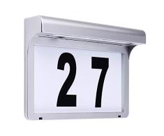 LeiDrail color plateado Señal de Dirección de Luz Solar Número De Casa on Luz Led Número Placa de Puerta Solar Moderno de La Casa Luz Solar Nombre de Buzón Personalizado Impermeable