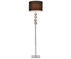 [lux.pro] Lámpara de pie Spheridem - Soporte de Metal - E27 / 60 W / 230 V - Negro - Cromo (155cm - 37,5 cm) - Clase energética A+++
