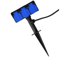 Electraline 55411 Extensión para jardín, Tipo Estaca, Negro y Azul
