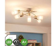 LED Proyector, foco Erva (Moderno) en Gris hecho de Vidrio e.o. para Salón & Comedor (5 llamas, E14, A+) de Lindby | foco empotrado, lámpara de techo, lámpara de pared