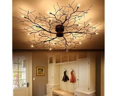 American 9/15 lámpara de techo LED de dormitorio de hierro forjado nórdico led rama de luz de techo comedor ligniting luz de techo ZA8186 LU9 ( Size : 15head )