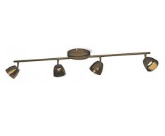 Philips myLiving County - Barra de focos, 4 luces, iluminación interior, metal, luz blanca cálida, 4 W, color bronce