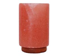 Lámpara de sal de roca de cristal del Himalaya Lámpara de sal cilíndrica 100% original 2-3 kg, adecuada para múltiples escenas de luz nocturna