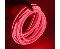 XUNATA 12V Flexible LED Neon Rojo, 2m Impermeable 2835 Tira de LED Strip Light, Luz de la Cuerda para Exterior Fiestas Decoración Party Sign Publicidad Firmar