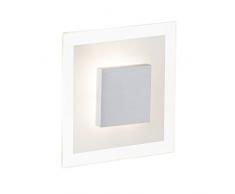 Brilliant G94248/70 Budapest - Lámpara de pared y techo (led integrado, 1x 5 W, 380 lm, 3000 K, metal y vidrio), color gris y transparente