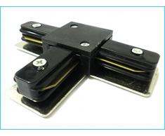 Conectores para uniones de raíles de focos LED Un binario Modelo T Color Negro