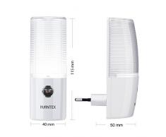 AVANTEK ELF-L5 Luz Enchufe de Noche Fotosensible LED Lámpara de Noche para Niño Luz Nocturna Pared Lámpara Noche Infántil Bebé Luz Sensor Pasillo, Plug and Play (2 Unidades)