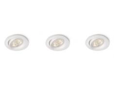 Philips myLiving Ellipse - Pack de 3 focos empotrables, LED, iluminación interior, IP20, luz blanca cálida, 15000 h, color blanco