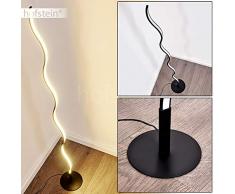Lámpara de pie LED Dillon metal negro, lámpara de pie para dormitorio, salón - Esta lámpara de pie tiene un interruptor de pie en el cable