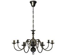 vidaXL Lámpara de Araña Clásica de Techo Negro Envejecido Metal Luz Colgante