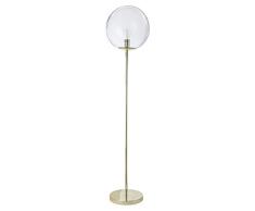 Lussiol 233781 - Lámpara de pie decorativa, metal y cristal, 40 W, dorado/latón, 34 x 160 cm