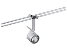 Foco halógeno Paulmann 975.95 con sistema de raíles Light & Easy, pequeño y potente, 1 de 35 W, GU4 12 V, metal cromado mate