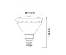 PAR38 LED 15 W 230 V E27 30 ° verde IP65 LED Reflector Lámpara (posibilidad de repuesto PAR38 60 W - PAR38 80 W) - Foco para focos de jardín jardín jardín Brochetas Estaca Foco exterior lámpara