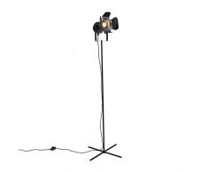 QAZQA Lámpara de pie industrial negra inclinable - Película Metálica Alargada Adecuado para LED Max. 1 x 60 Watt