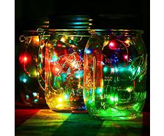 5 paquetes – Mason tarro tapa cadena de luces solar LED Patio Jardín de hadas al aire libre colgar light-wedding Navidad Wedding Party lámpara decorativa (tarros no incluido)