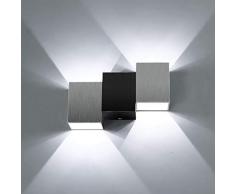 Louvra Apliques de Pared Lámpara de Pared en Moda de Puro Aluminio 2 LED 6W, Iluminación de Pasillo, Entrada, Dormitorio, Blanco Frío