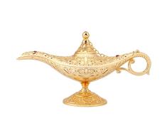 Lámpara de Aceite Vintage,Lámpara Retro de Metal Dorado Lámpara Mágica Tetera con Taza Decoracion Artesanal para Hogar Decoración Coleccionable para Tetera,Caja de Palillos para Regalo de Artesanía
