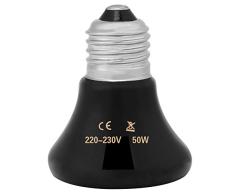 50-100W Emisor de cerámica infrarrojo Luz de calor Mascota criadora Reptil Calentador Lámpara Bombilla para lagartos Tortuga Pollo Anfibio Aves de corral