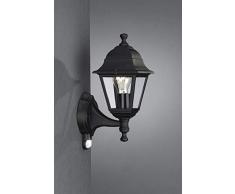 Massive Lima - Aplique ascendente, iluminación exterior, aluminio, sensor de movimiento, 60 W, 230 V, color negro