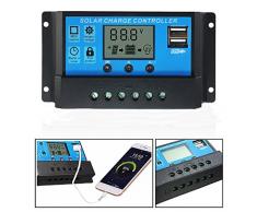 Paneles de 10 amperios Solar controlador de carga de la batería, temporizador 12 V 24 V regulador de carga inteligente para LED iluminación de calle o Home sistema Solar