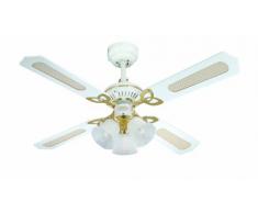Westinghouse Princess Trio - Lámpara de techo con ventilador (105 cm), color blanco y dorado
