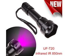 QinMM linterna Led UF-T20 infrarrojo infrarrojo 850nm LED versión nocturna Zoom Lámpara (no incluye batería)