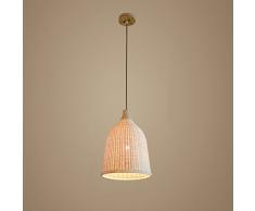 Modeen 29 cm Lámpara de Techo de bambú Simple Moderna del país del Arte Lámpara de Hierba de Mimbre del Sauce Lámpara de Luces de Techo de Madera con la Pantalla del Cuenco, Accesorios de iluminación