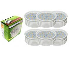 Trango 6 paquete IP44 en cromo Luz empotrada LED TG6729IP-068MOSD incluido 6x Módulo LED ultra plano regulable a solo 3 cm de profundidad de instalación, luz empotrada, lámpara de techo, puntos