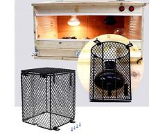 Yanhonin - Guardabarros de Calentamiento de Reptil, Altavoz de lámpara calefactora, Cubierta de Rejilla metálica Protectora de Jaula