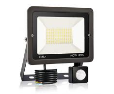 100W LED Foco Exterior con Sensor Movimiento, bapro Proyector Led Impermeable IP65 Floodlight Led Foco Blanco Frío 6000K Exterior Iluminación para Patio, Almacén, Camino, Jardín