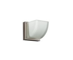 Massive Aplique 331601710 - Lámpara (Cepillado, Dormitorio, Salón, Interior, Plata, Color blanco, Acero galvanizado, Vidrio, IP20)