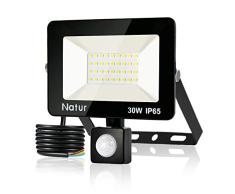 30W Foco LED con Sensor de Movimiento, Proyector Led Exterior Super Brillante 6000K Blanco Frío Foco LED Detector IP65 Impermeable para Jardín, Patio, Garaje [Clase de eficiencia energética A++]