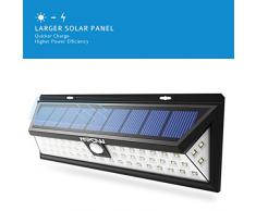 54 LEDs Lámparas Solares Mpow de Foco Solares LED 800lm,Impermeable Energía con Sensor de Movimiento 3-8m,Luz Solares de Seguridad,Focos Luz Paredes, Luz Solar Exterior para Jardín, Terraza, Garaje, Camino de Entrada, Iluminacion Exteriores