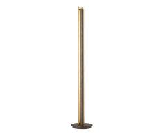 WOFI - Lámpara para interior, salón, lámpara de pie, lámpara, lámpara de pie, lámpara de pie, latón, oro, plástico marrón antiguo, 36 W, color marrón envejecido