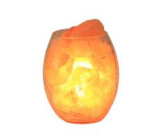 Lámpara de sal de roca de cristal del Himalaya, 3KG de tratamiento natural tallado a mano de sal mineral rosa, atenuación continua, dormitorio Office yoga sala de estar [clase de energía A + + +]