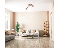Briloner Leuchten Lámpara de techo LED, cobriza con diseño retro/vintage, iluminación, 2 bombillas de 3 W, GU10, 27.4 x 8.5 x 11 cm, cobre
