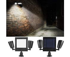 LED Lámpara Solar de Foco con Inducción Infrarroja al Aire Libre 6000-6500K Foco Reflector LED Luz para Exteriores Rotación de 360 Grados 3W
