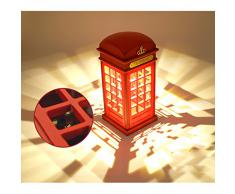 Cabina telefónica Vintage Londres diseñado USB LED noche Touch Sensor mesa escritorio lámpara de carga para estudiantes dormitorio dormitorio iluminación casa Bar decoración novedad cumpleaños vacaciones regalo brillo ajustable