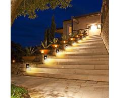 SUBOSI - Luz LED para escaleras, Aluminio, 230 V, 3 W, Cristal, lámpara de Pared, luz de Escalera, con Caja empotrada, luz de Escalera, lámpara de Pared, IP65, Resistente al Agua, Blanco cálido