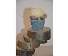 Portavelas rùstico candelabro en madera con tronco de árbol